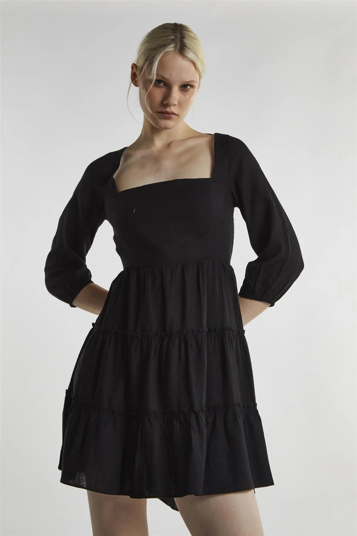 Black Square Neck Mini-Dress sold by Glamorous product image thumbnail 3