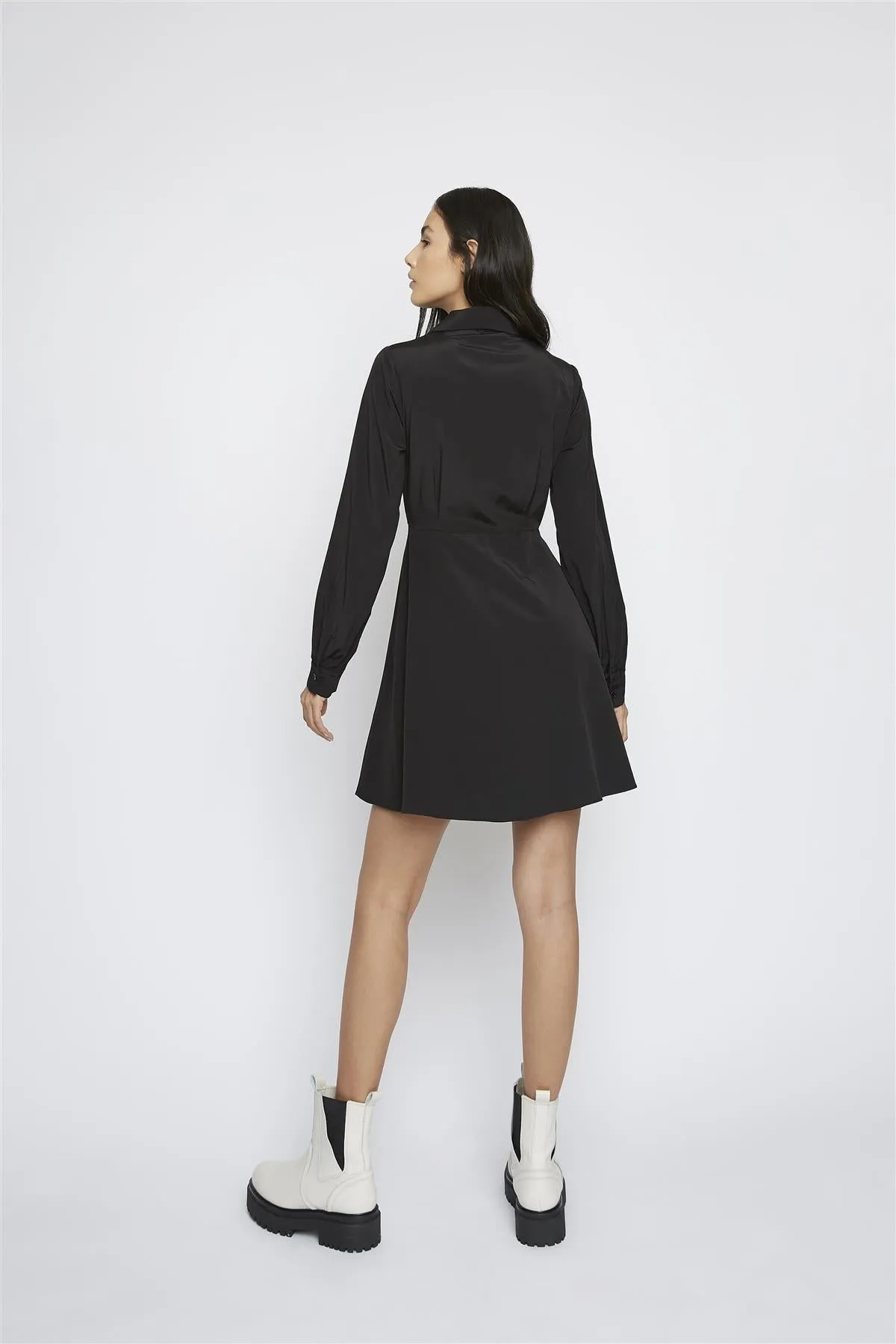 Black Long-Sleeve V-Neck Mini-Dress sold by Glamorous product image thumbnail 3