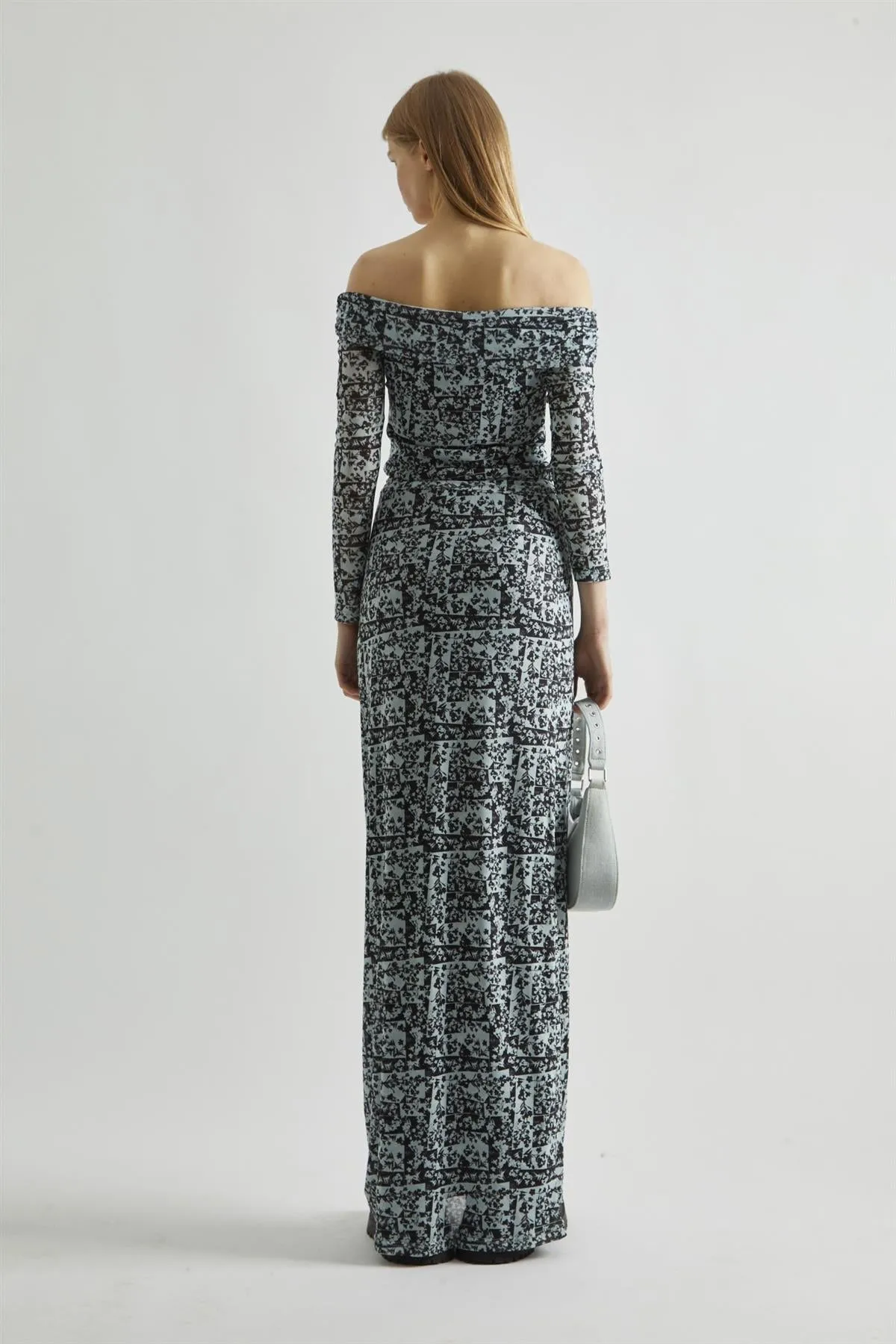 Mint-Black Spliced Mesh Bodycon Maxi-Skirt sold by Glamorous product image thumbnail 2
