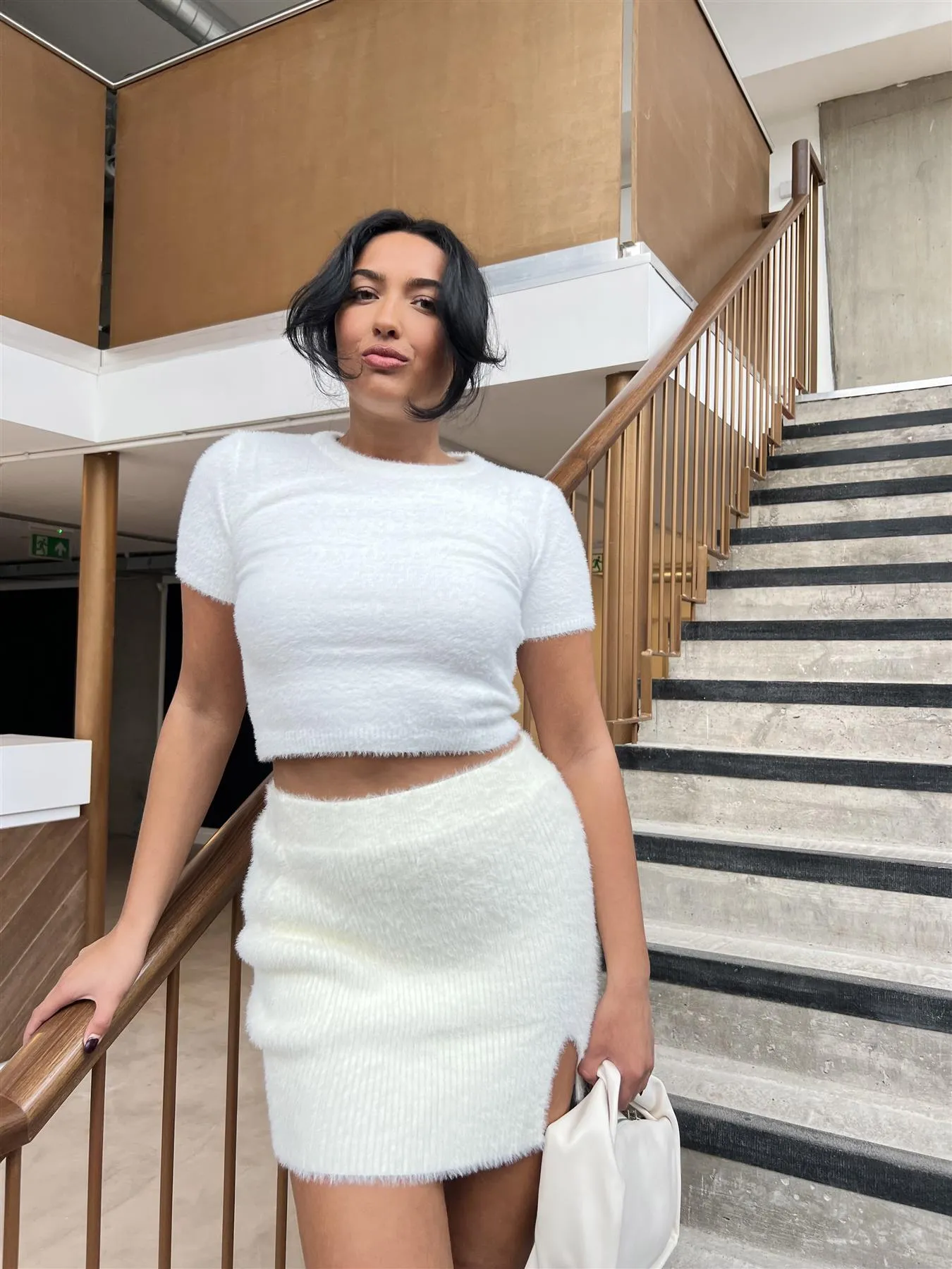 White Crew-Neck Crop-Jumper sold by Glamorous product image thumbnail 3