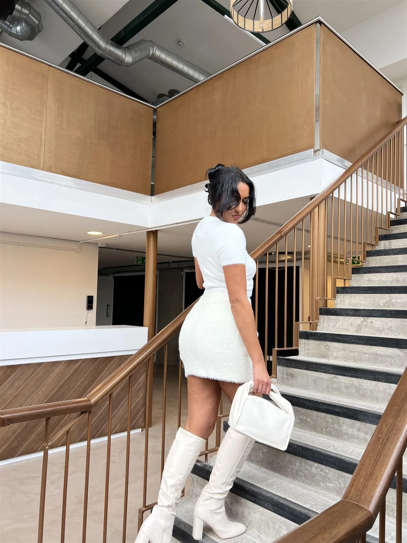 White Crew-Neck Crop-Jumper sold by Glamorous product image thumbnail 2