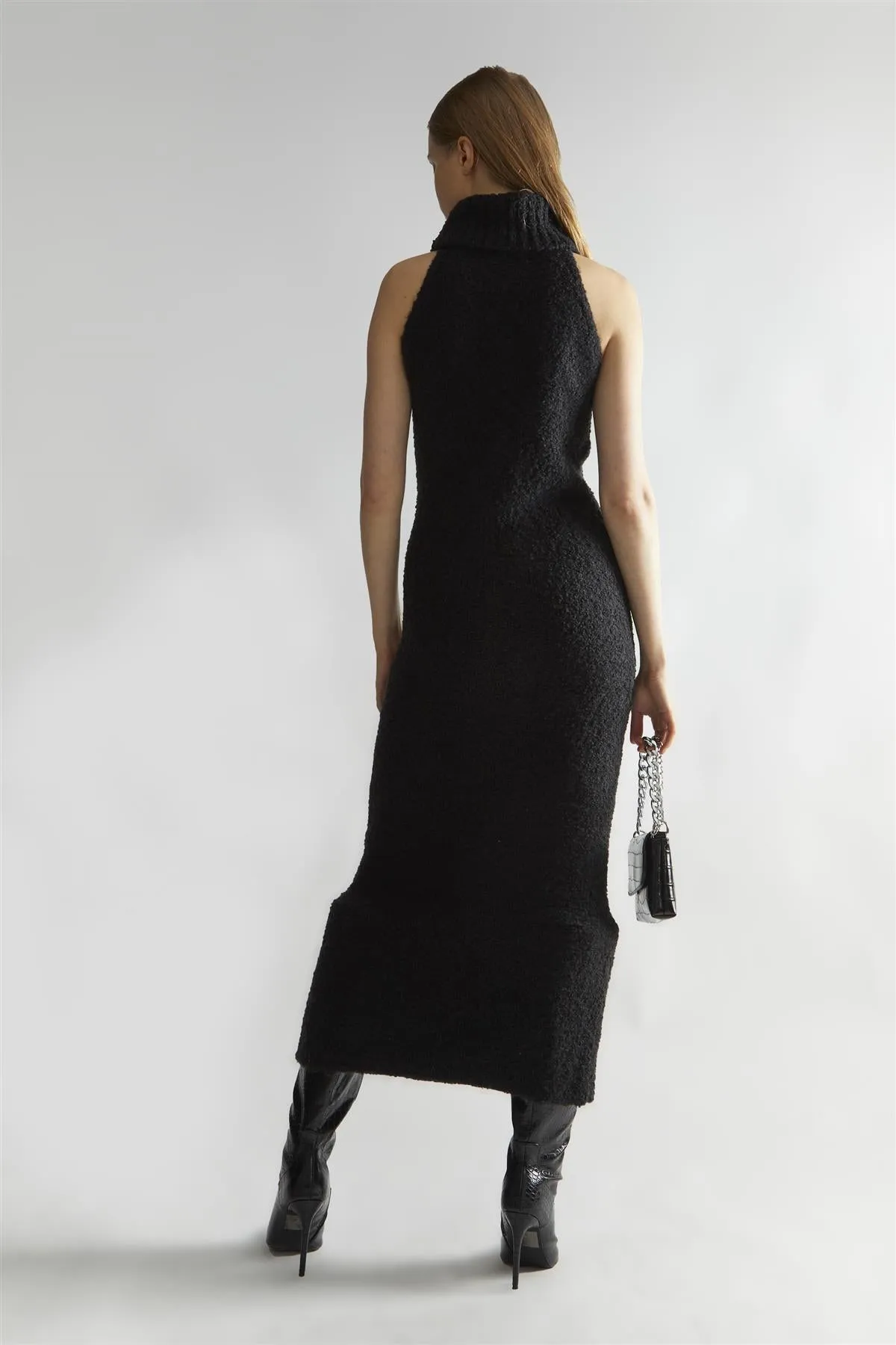 Black Knitted Roll-Neck Maxi-Dress sold by Glamorous product image thumbnail 2