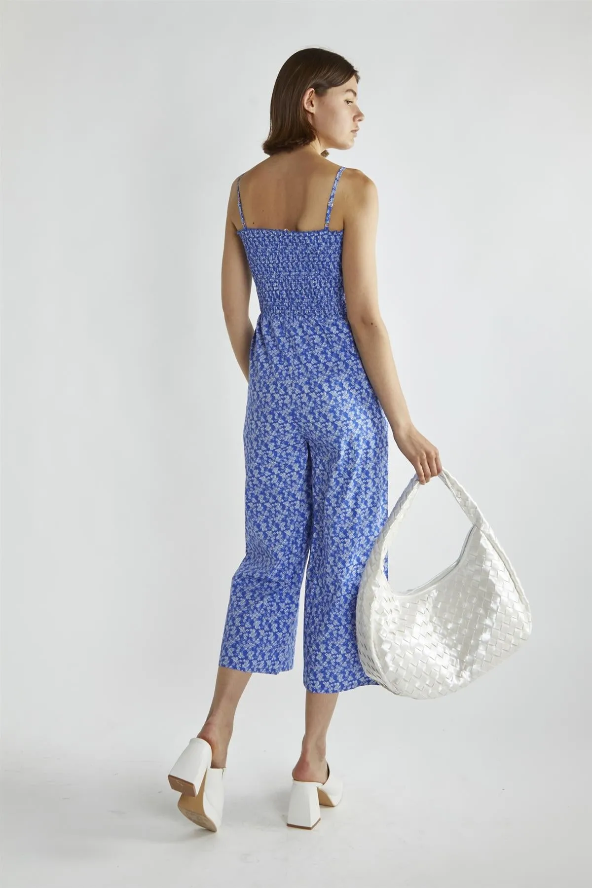 Ultramarine-Ditsy Wide-Leg Cropped-Jumpsuit sold by Glamorous product image thumbnail 2