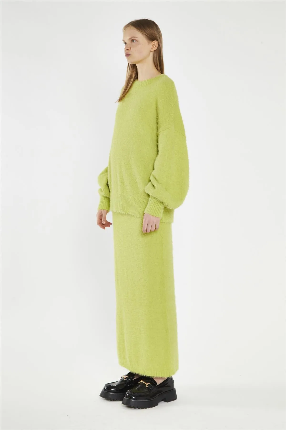 Lime-Green Knitted Maxi-Skirt sold by Glamorous product image thumbnail 4