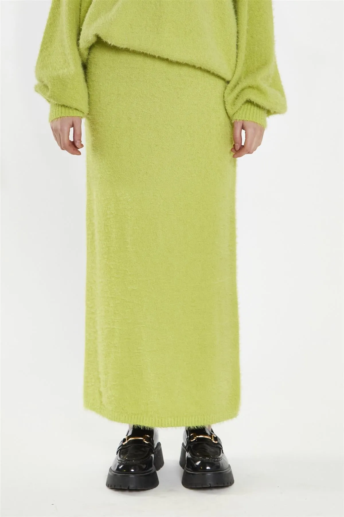 Lime-Green Knitted Maxi-Skirt sold by Glamorous product image thumbnail 3