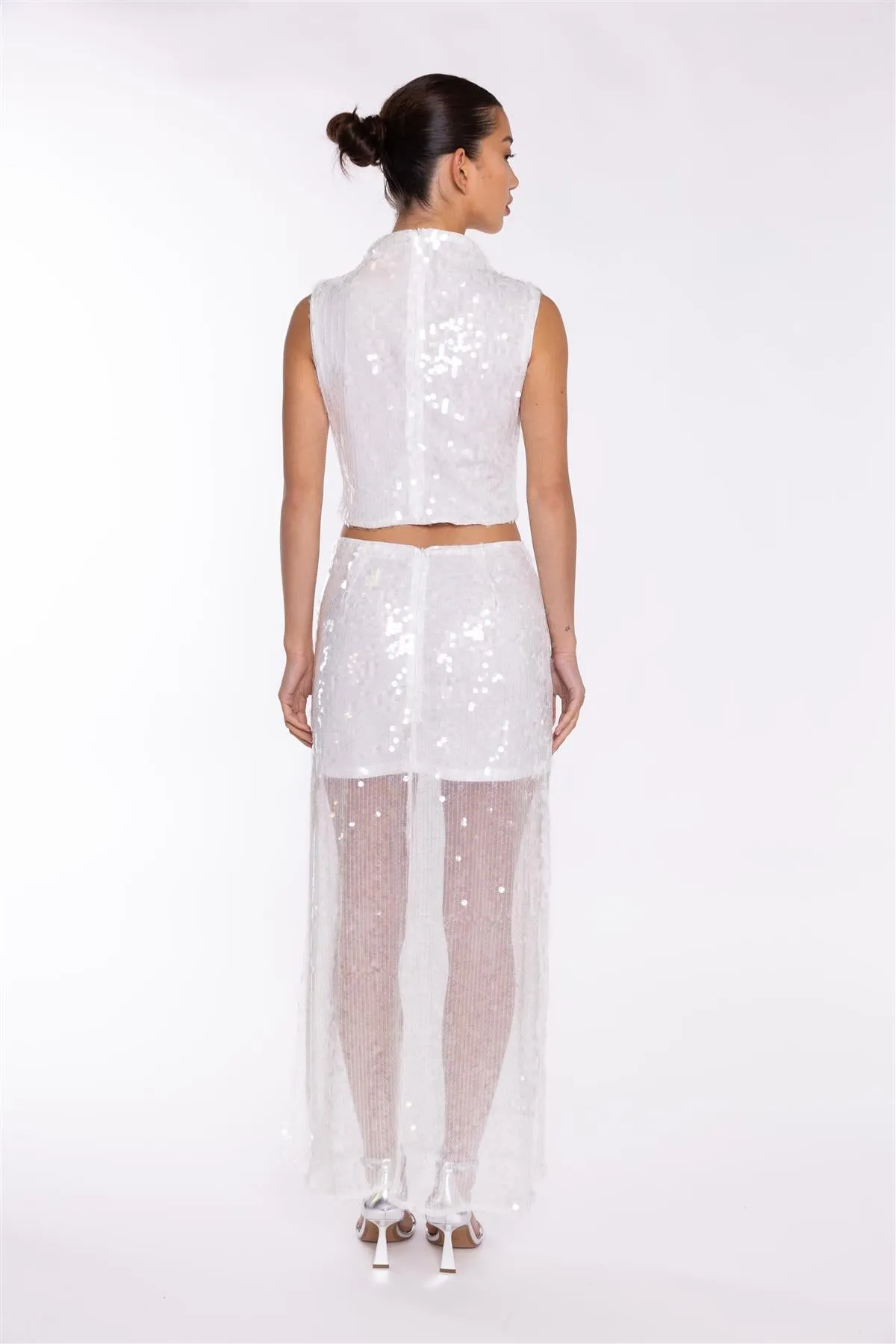 Transparent-Sequin Side-Split Midaxi-Skirt sold by Glamorous product image thumbnail 2