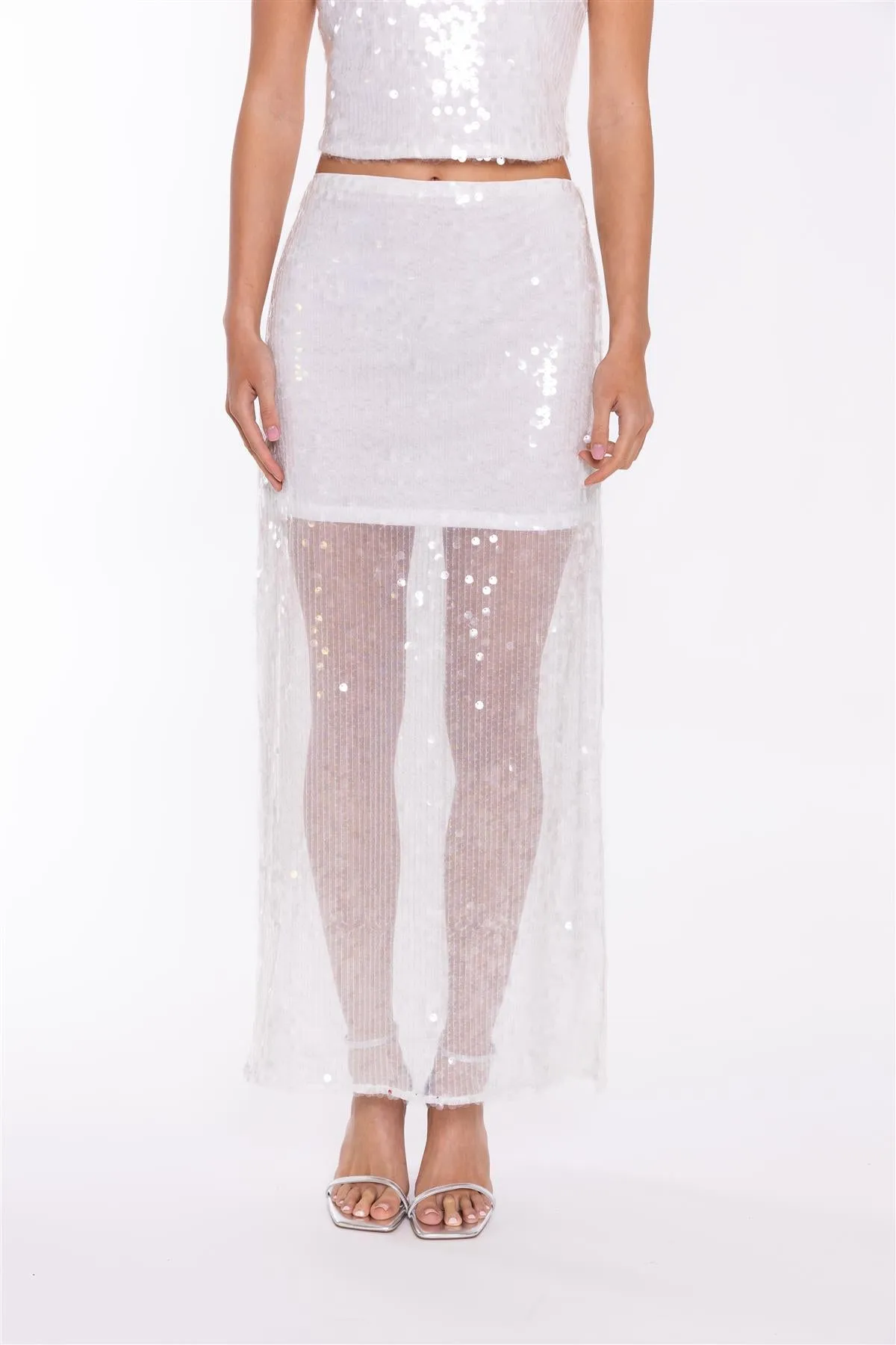 Transparent-Sequin Side-Split Midaxi-Skirt sold by Glamorous product image thumbnail 3