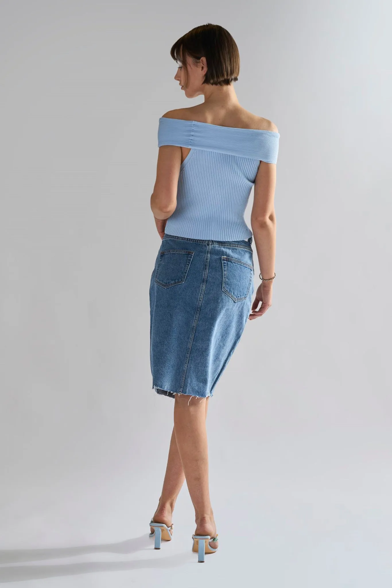 Mid Stone Split High Waisted Midi Skirt sold by Glamorous product image thumbnail 2