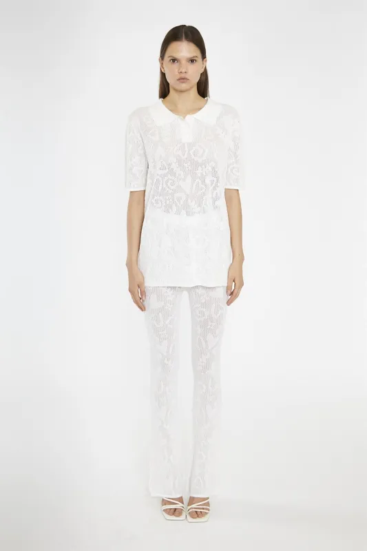 White-Textured Knit-Top made by Glamorous