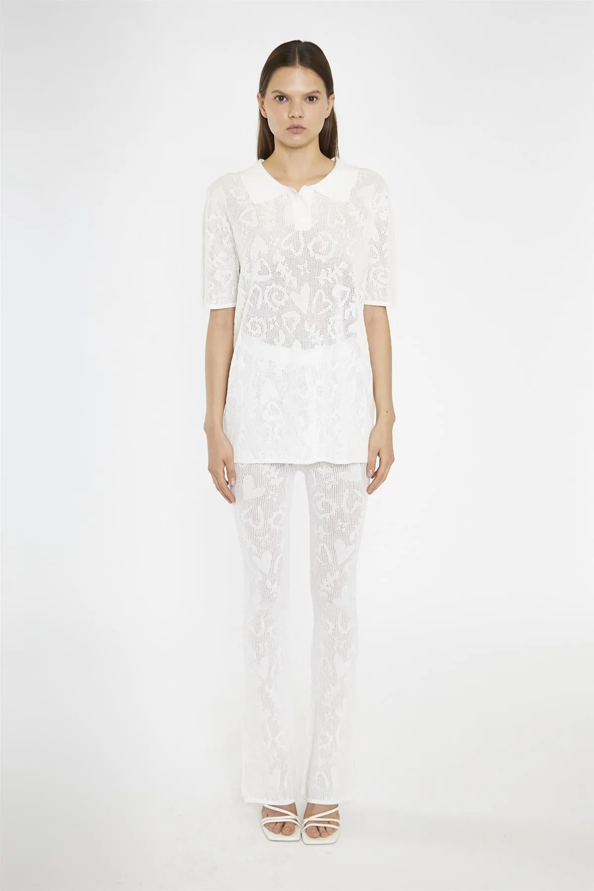 White-Textured Knit-Top sold by Glamorous