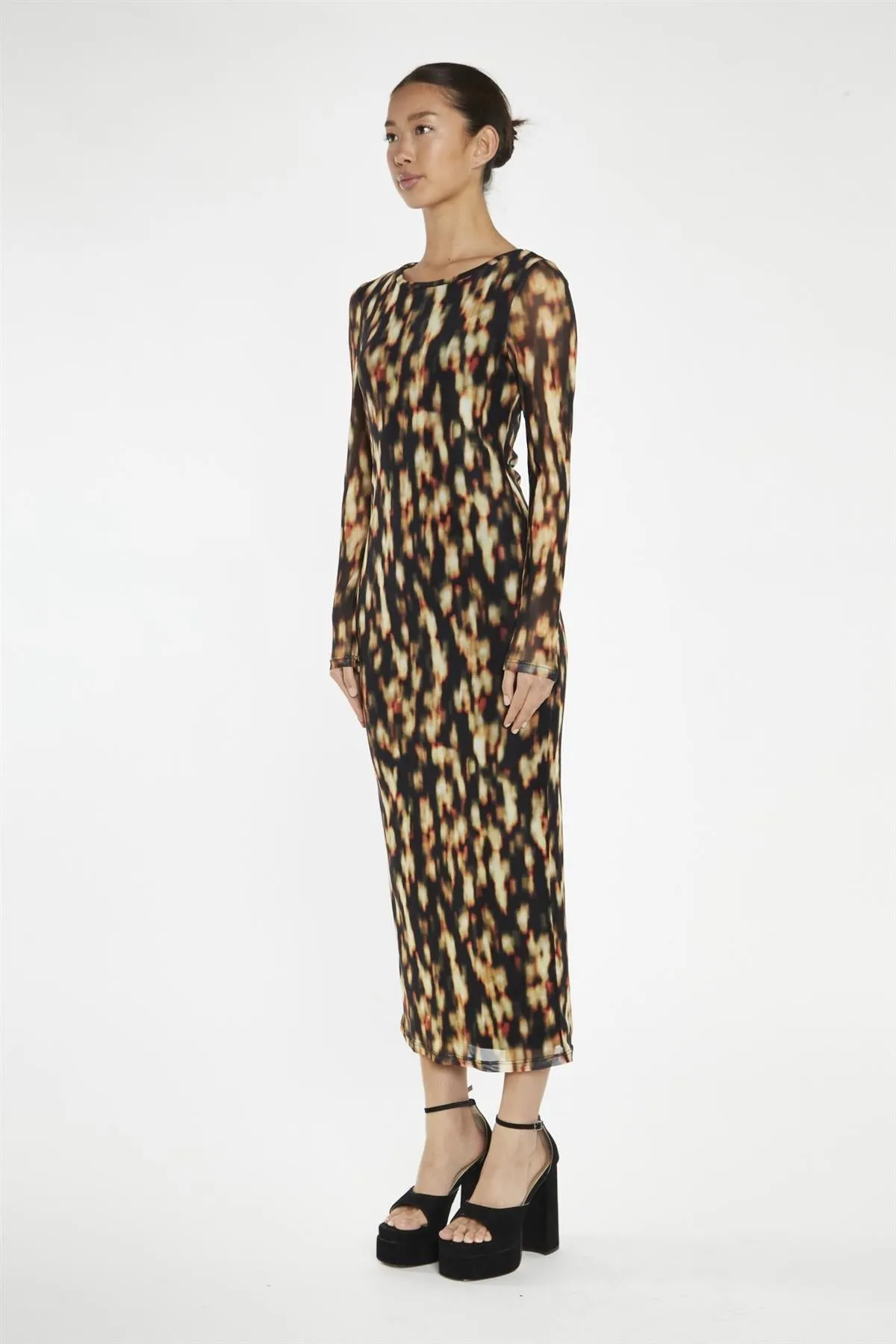 Digital Tie-Dye Mesh Bodycon Midi-Dress sold by Glamorous product image thumbnail 4