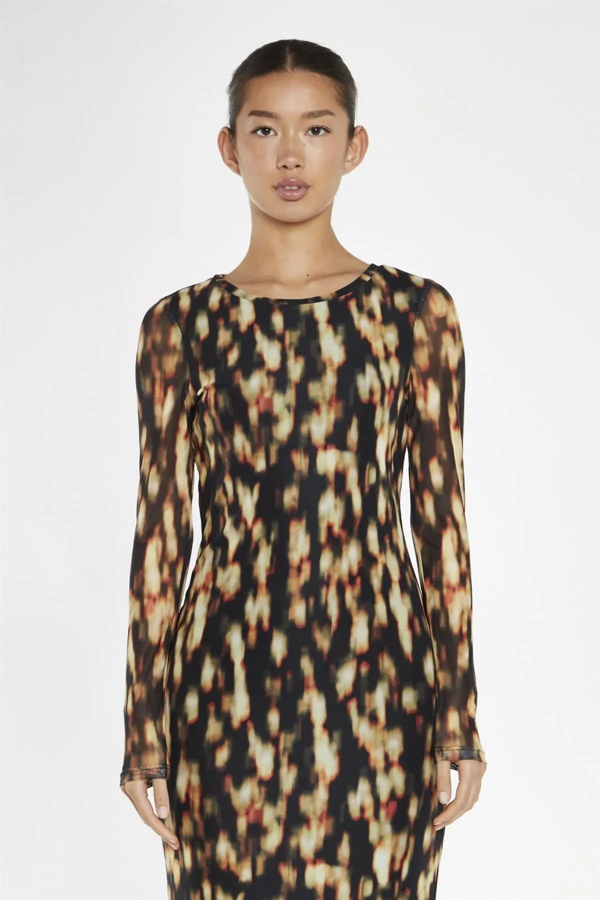 Digital Tie-Dye Mesh Bodycon Midi-Dress sold by Glamorous product image thumbnail 3