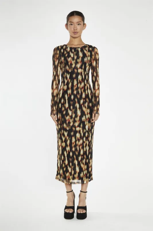 Digital Tie-Dye Mesh Bodycon Midi-Dress sold by Glamorous