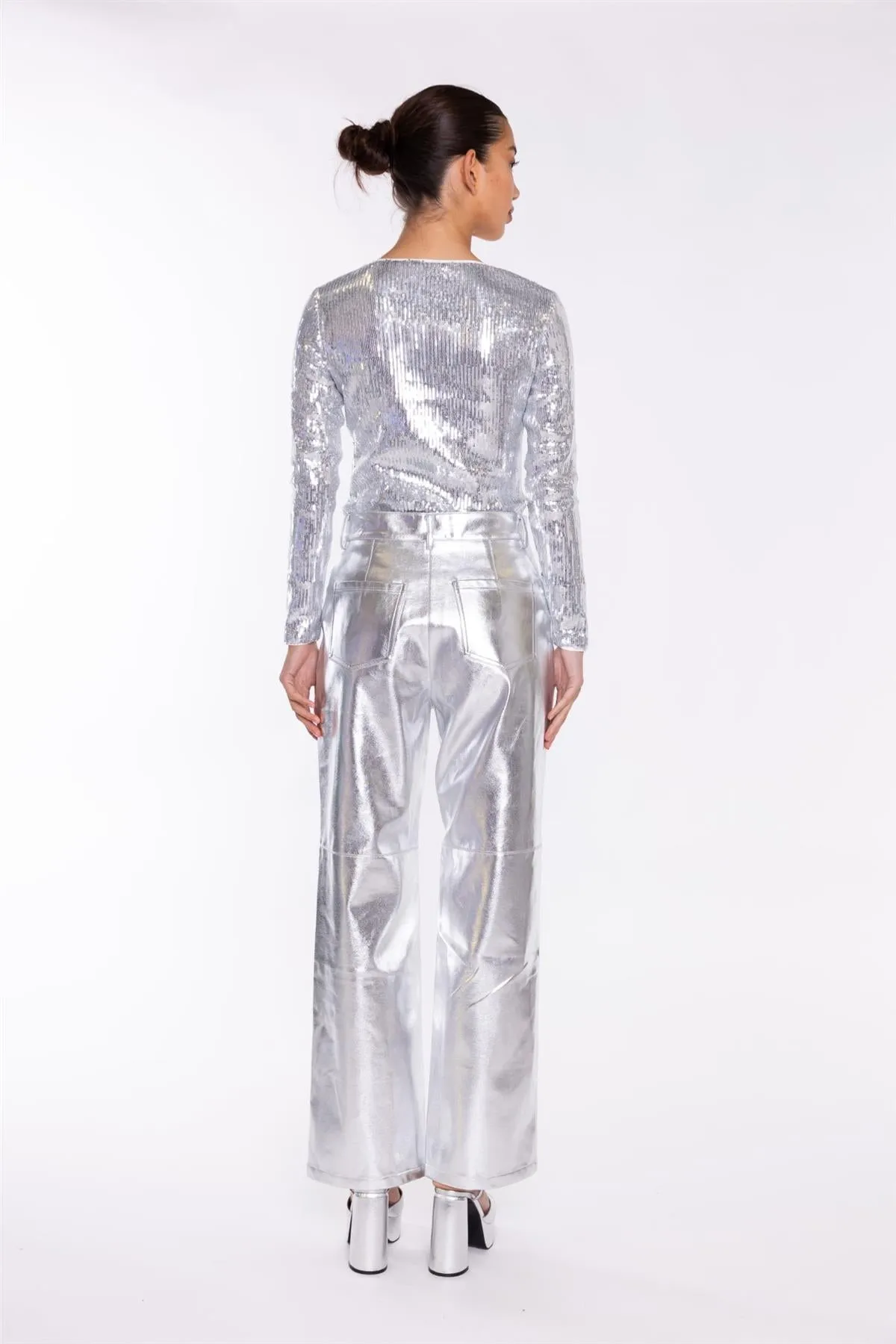 Silver Flat-Sequin Bodysuit sold by Glamorous product image thumbnail 2