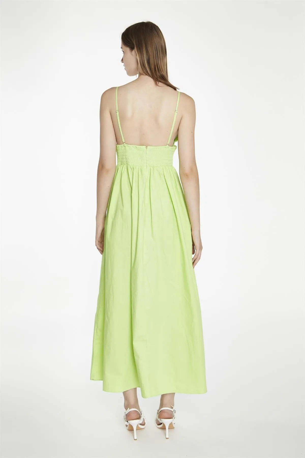 Electric-Lime Shirred Waist Maxi-Dress sold by Glamorous product image thumbnail 3