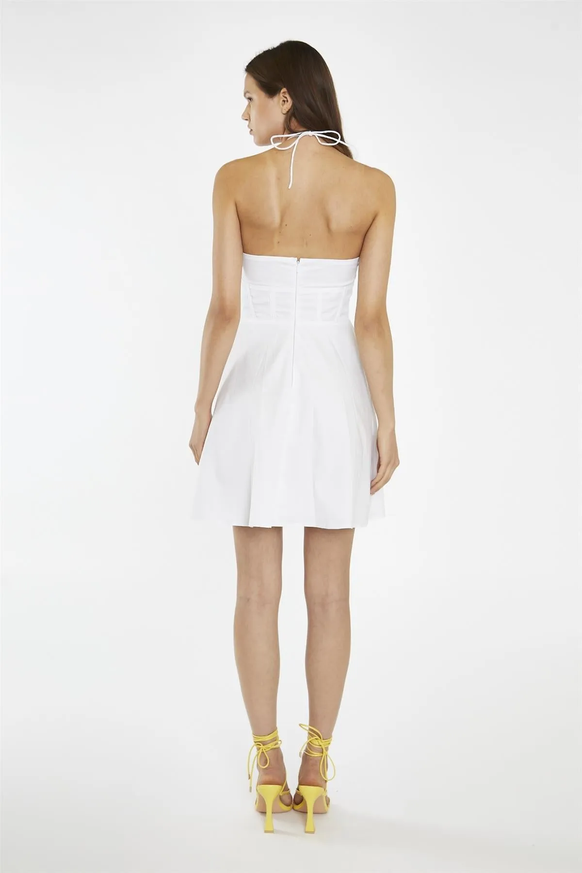 White Halterneck Corset Mini-Dress sold by Glamorous product image thumbnail 2