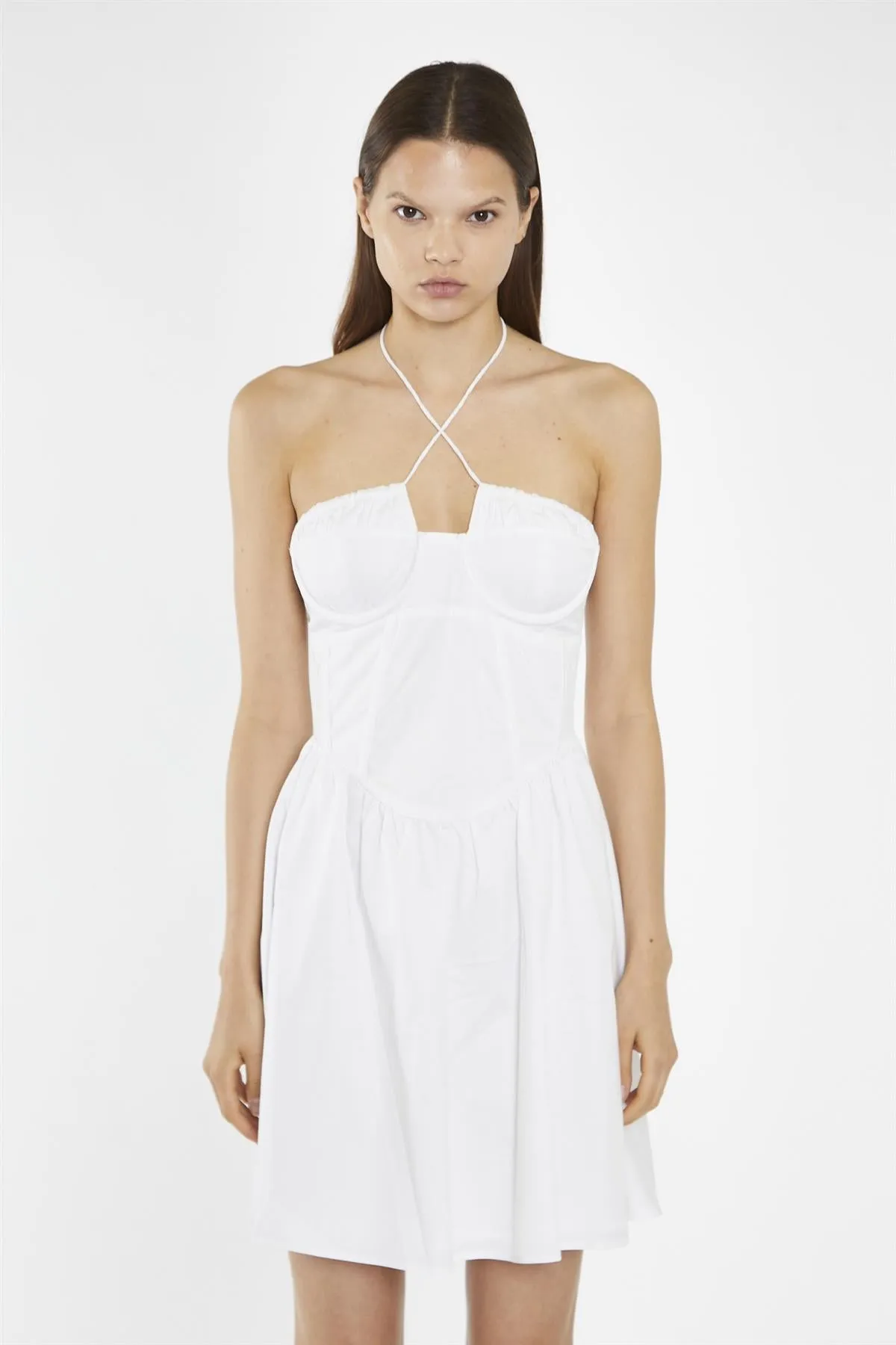 White Halterneck Corset Mini-Dress sold by Glamorous product image thumbnail 3