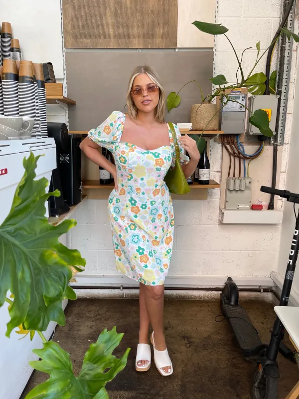 Retro Spring-Floral Bust Detail Mini-Dress sold by Glamorous