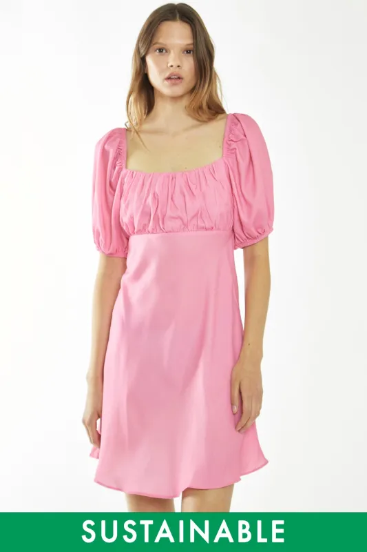 Candy-Pink Tie Back Mini-Dress sold by Glamorous