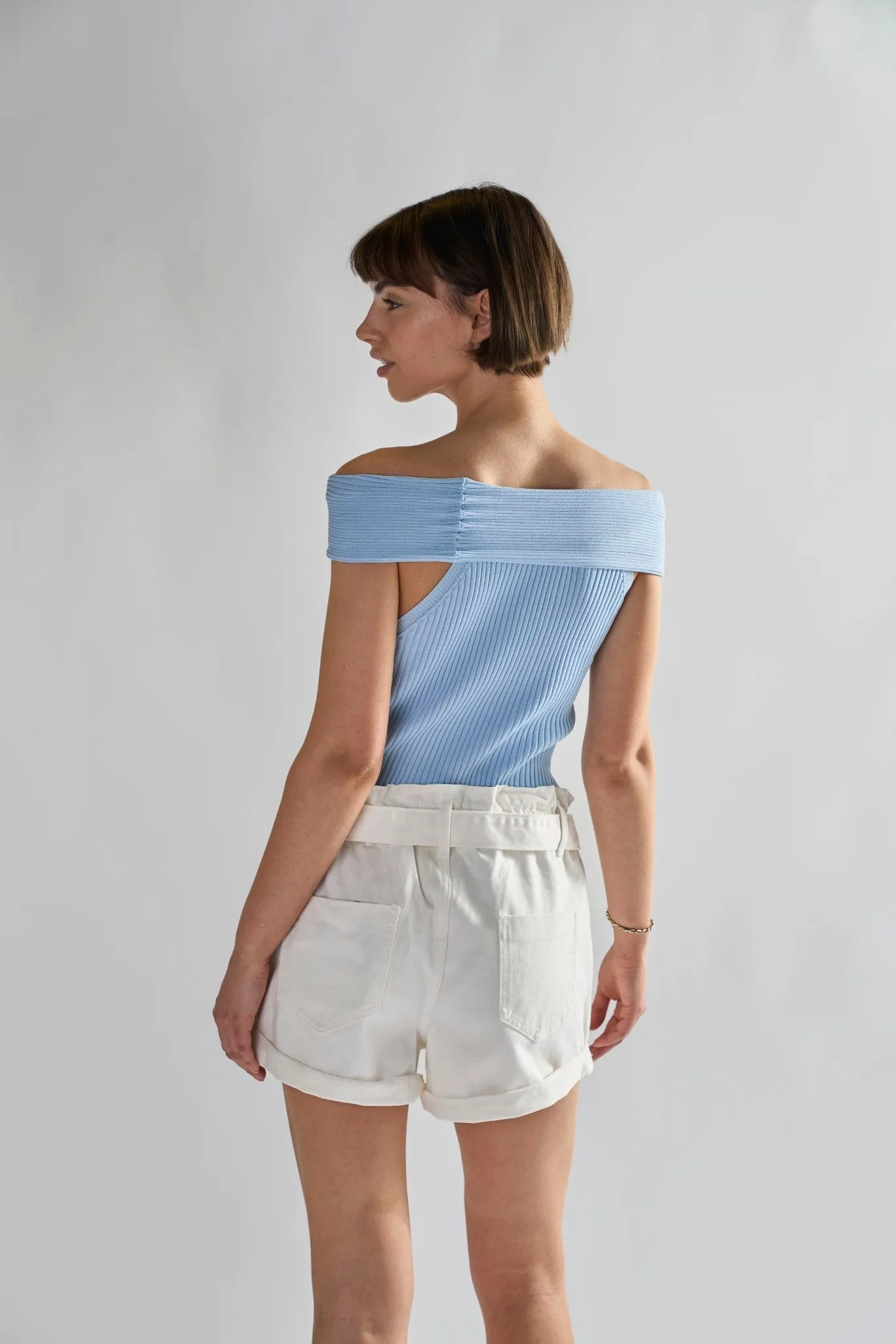 Off White Paper-Bag Belted Shorts sold by Glamorous product image thumbnail 2