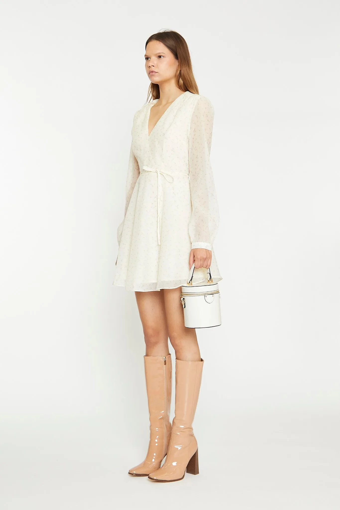 Cream Peach Ditsy Organza Mini-Dress sold by Glamorous product image thumbnail 3