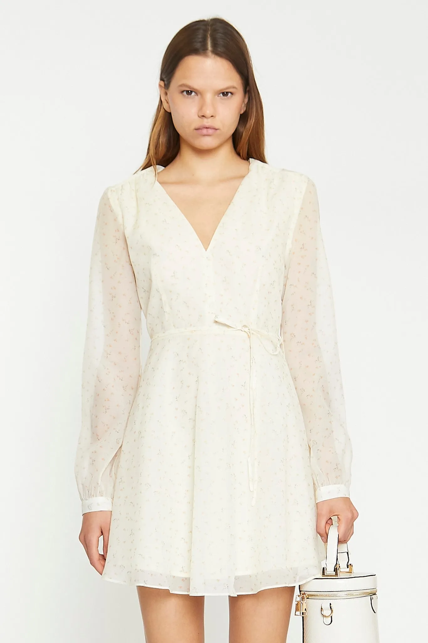 Cream Peach Ditsy Organza Mini-Dress sold by Glamorous product image thumbnail 5