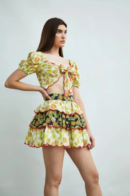 Glamorous Collection Tiered Ruffle Mini Skirt sold by Glamorous