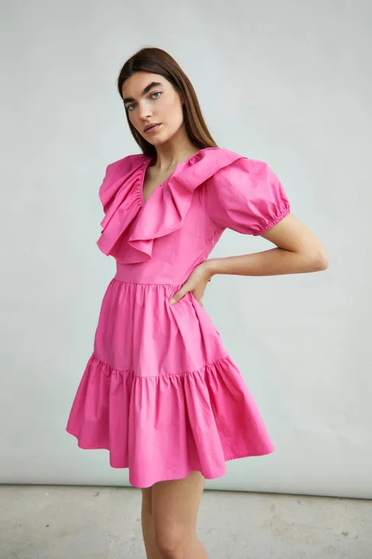 Glamorous Collection Puff Ruffle Mini Dress sold by Glamorous
