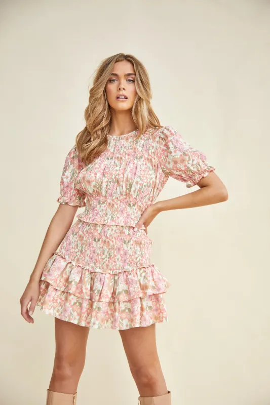 Glamorous Smocked Ruffle Mini Skirt sold by Glamorous