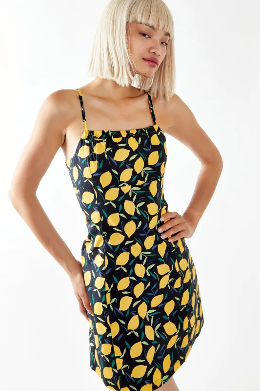 Glamorous Lemon Print Strappy Fitted Mini Dress sold by Glamorous