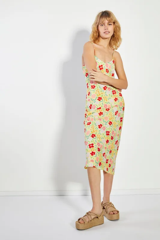 Glamorous Lemon Bold Floral Strappy Midi Dress sold by Glamorous