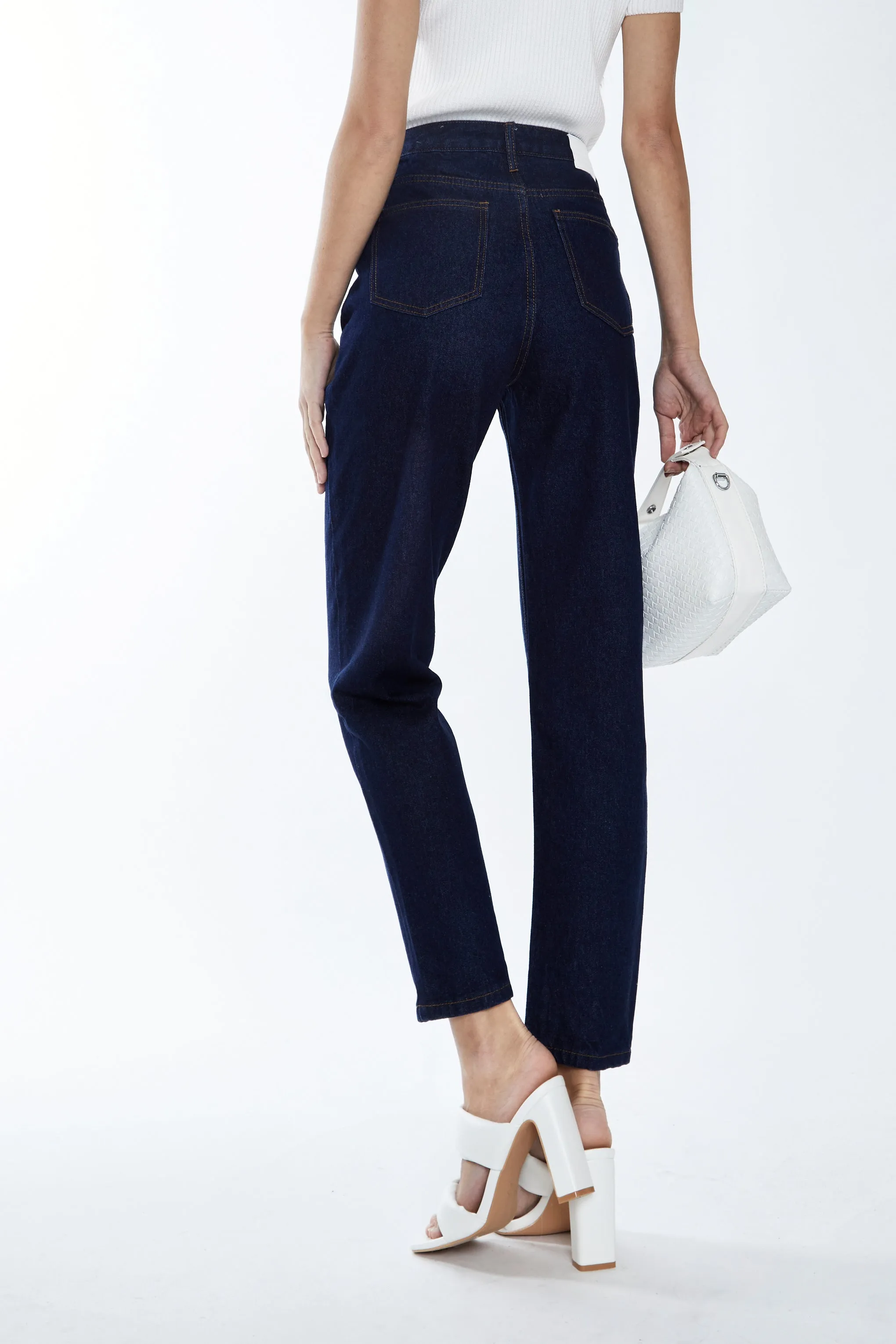 Glamorous Dark Blue Denim Slim Fit Straight Leg Jeans sold by Glamorous product image thumbnail 4