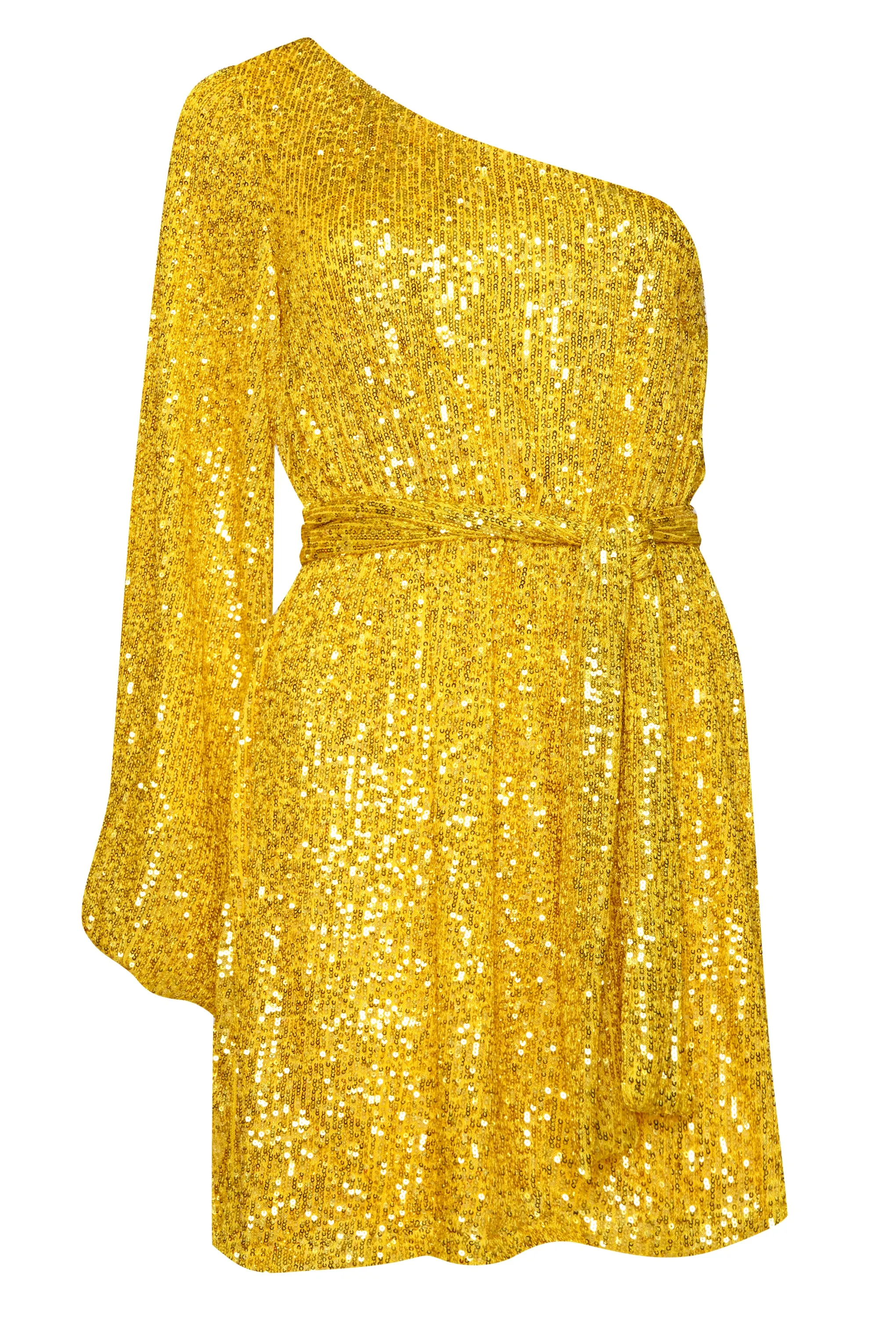 Glamorous Gold Sequin One Sleeve Mini Dress sold by Glamorous product image thumbnail 4