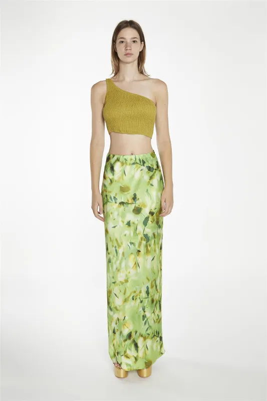 Olive-Green One-Shoulder-Shirred Crop-Top sold by Glamorous
