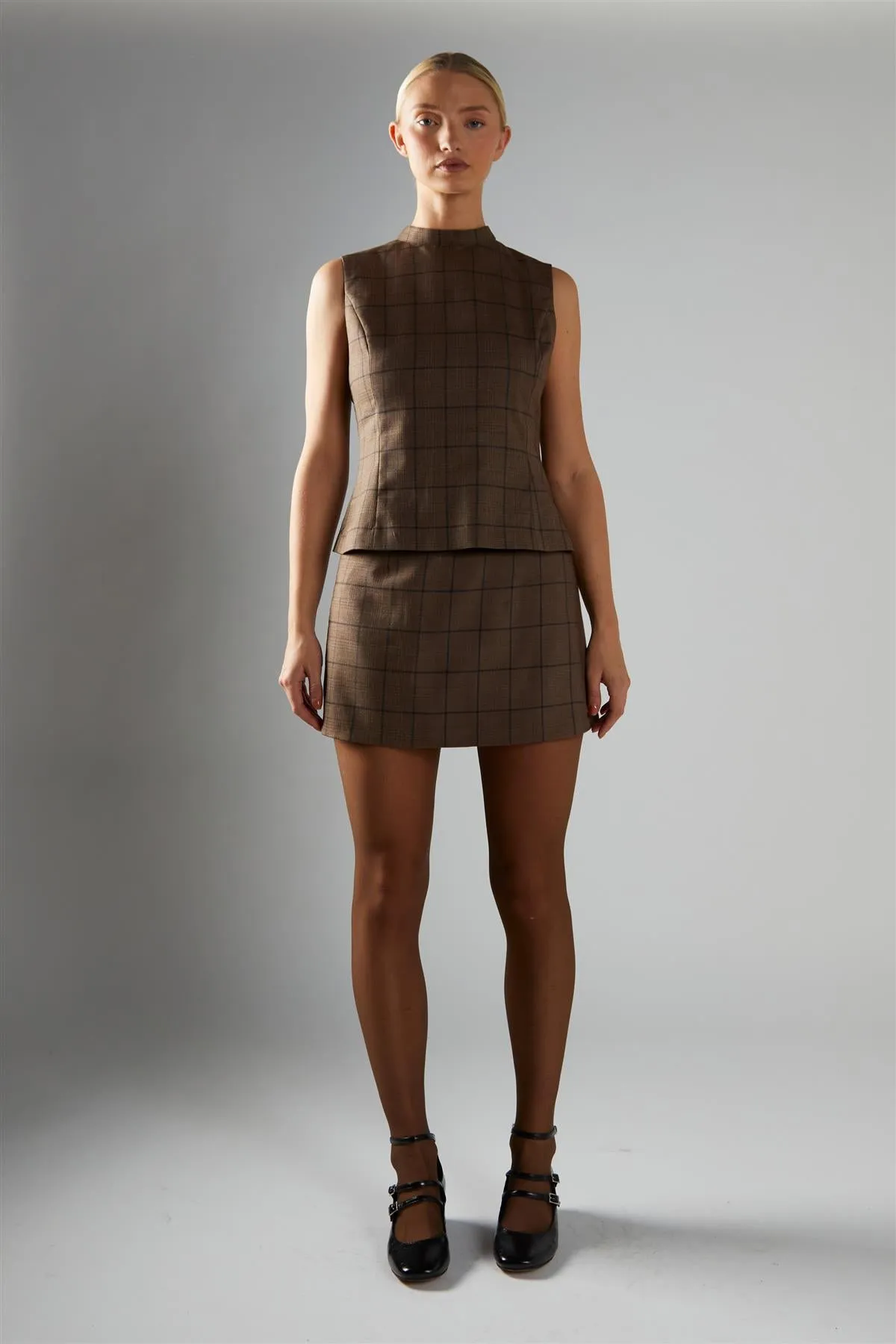 Brown-Check Bow-Back Top sold by Glamorous product image thumbnail 5