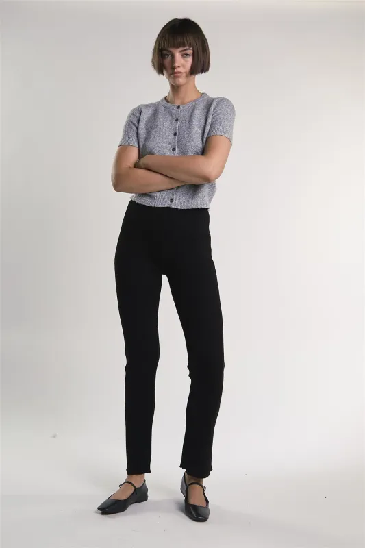 Black Ribbed Leggings made by Glamorous
