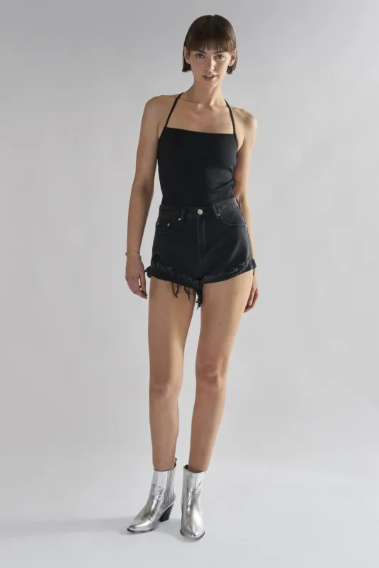 Black Ripped Denim Shorts sold by Glamorous