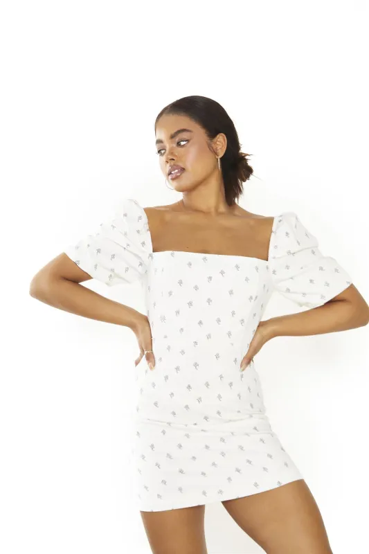 Rustic-Ditsy-Floral Square-Neck-Mini-Dresses sold by Glamorous