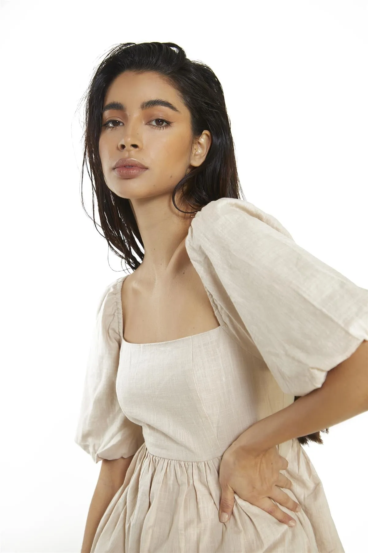 Stone Square-Neck-Skater Mini-Dress sold by Glamorous product image thumbnail 3