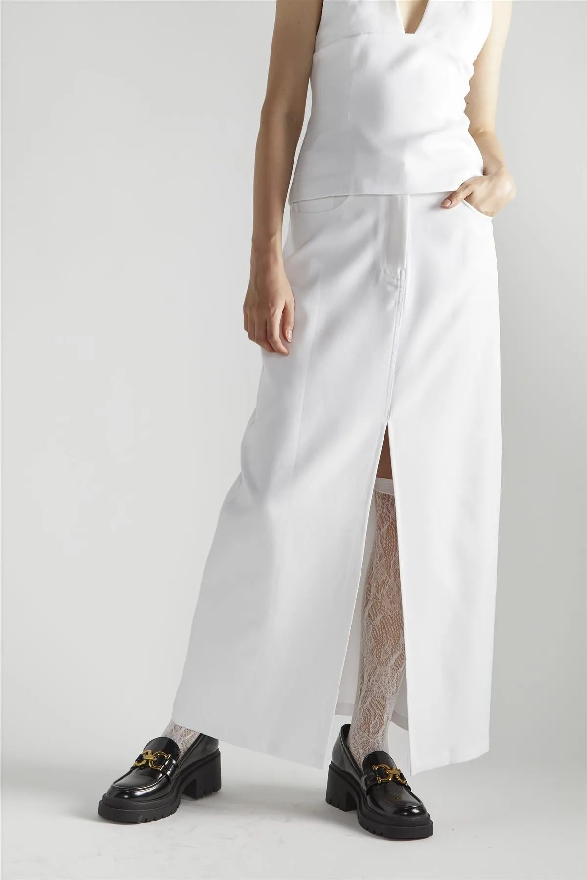 White Split Maxi-Skirt sold by Glamorous product image thumbnail 3