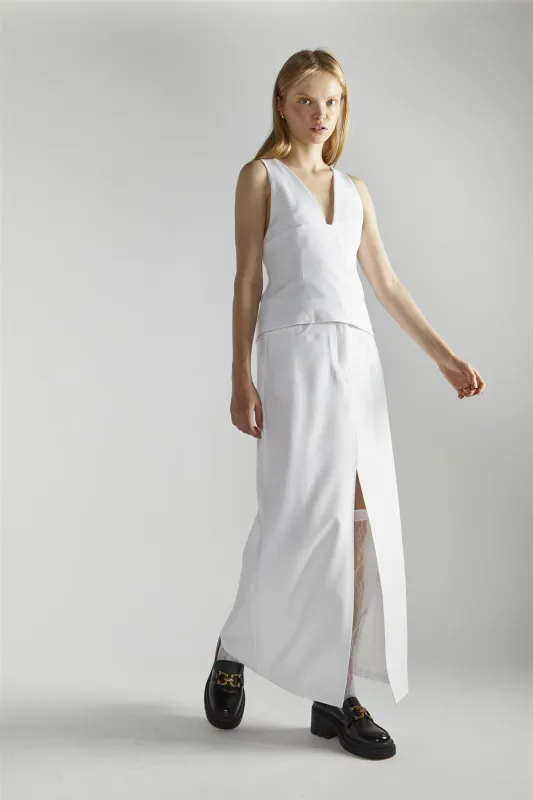 White Split Maxi-Skirt made by Glamorous
