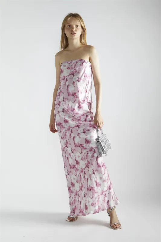 Pink Blur Daisy Flare Maxi-Skirt sold by Glamorous