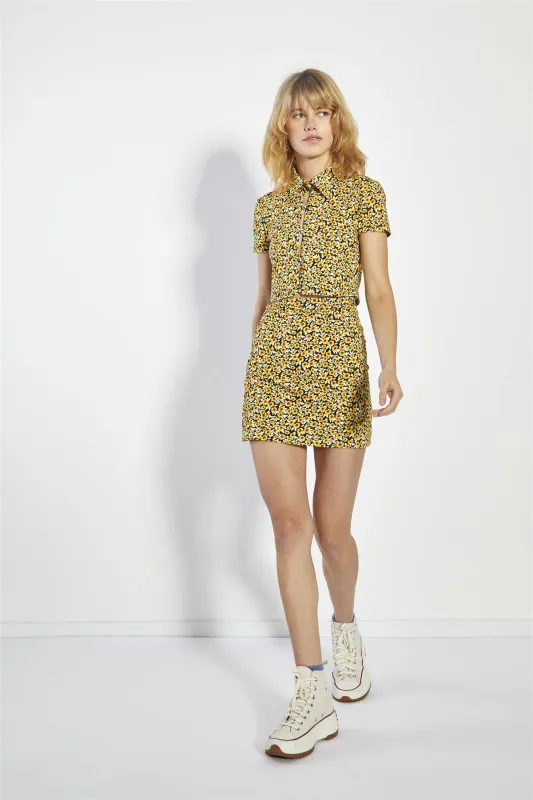 Mini Sunflower Straight Mini-Skirt made by Glamorous