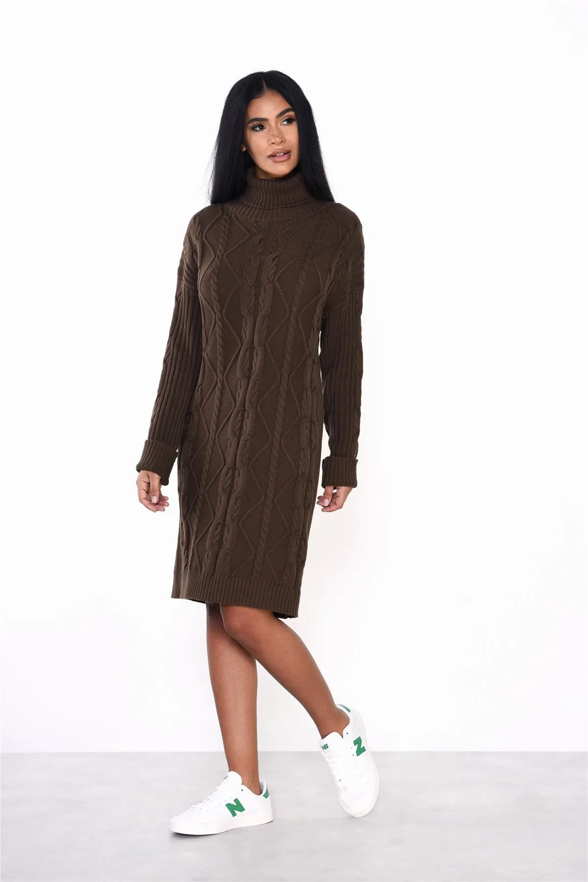 Khaki Brown Sweater Mini-Dress sold by Glamorous product image thumbnail 3