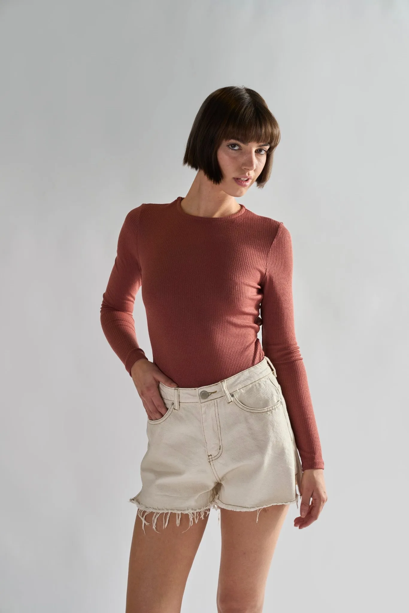 Rose Rust Rib Open-Back Bodysuit sold by Glamorous product image thumbnail 3