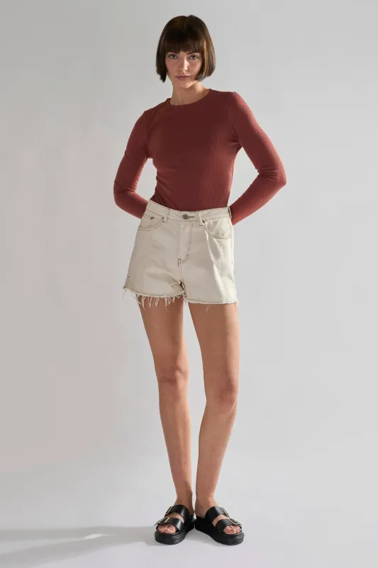 Rose Rust Rib Open-Back Bodysuit made by Glamorous