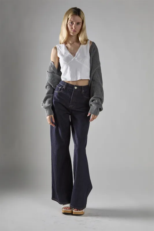 White V-Neck Crop-Top sold by Glamorous