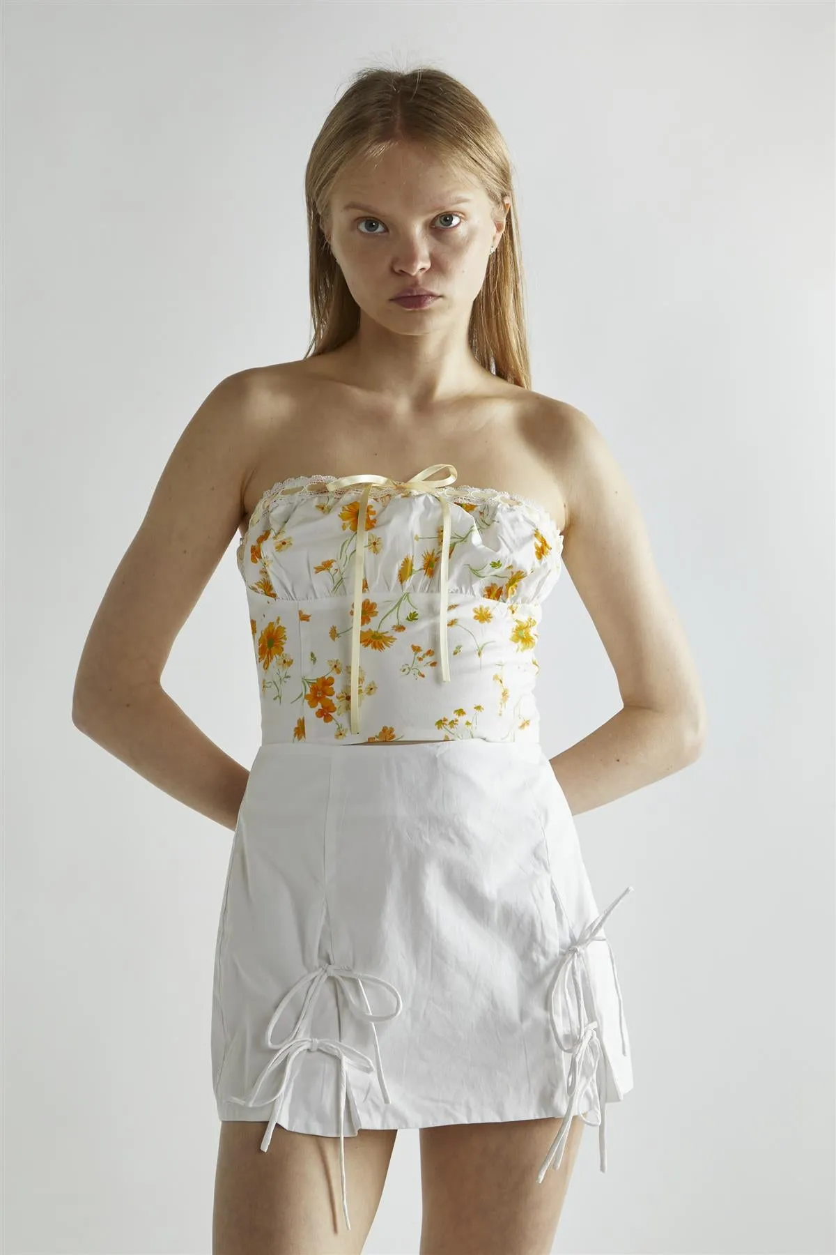 Marigold Floral Corselette Crop-Top sold by Glamorous product image thumbnail 3