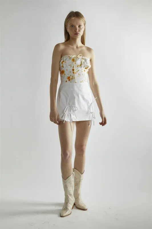 Marigold Floral Corselette Crop-Top made by Glamorous