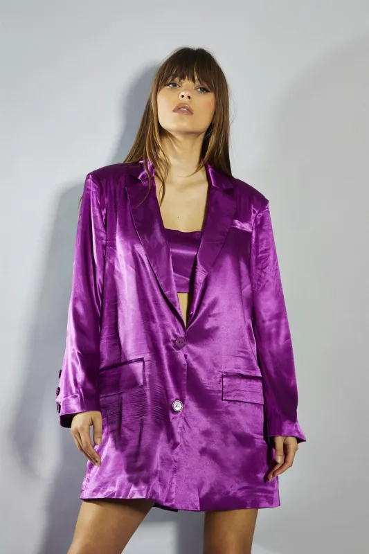 Purple Classic Oversized-Blazer sold by Glamorous
